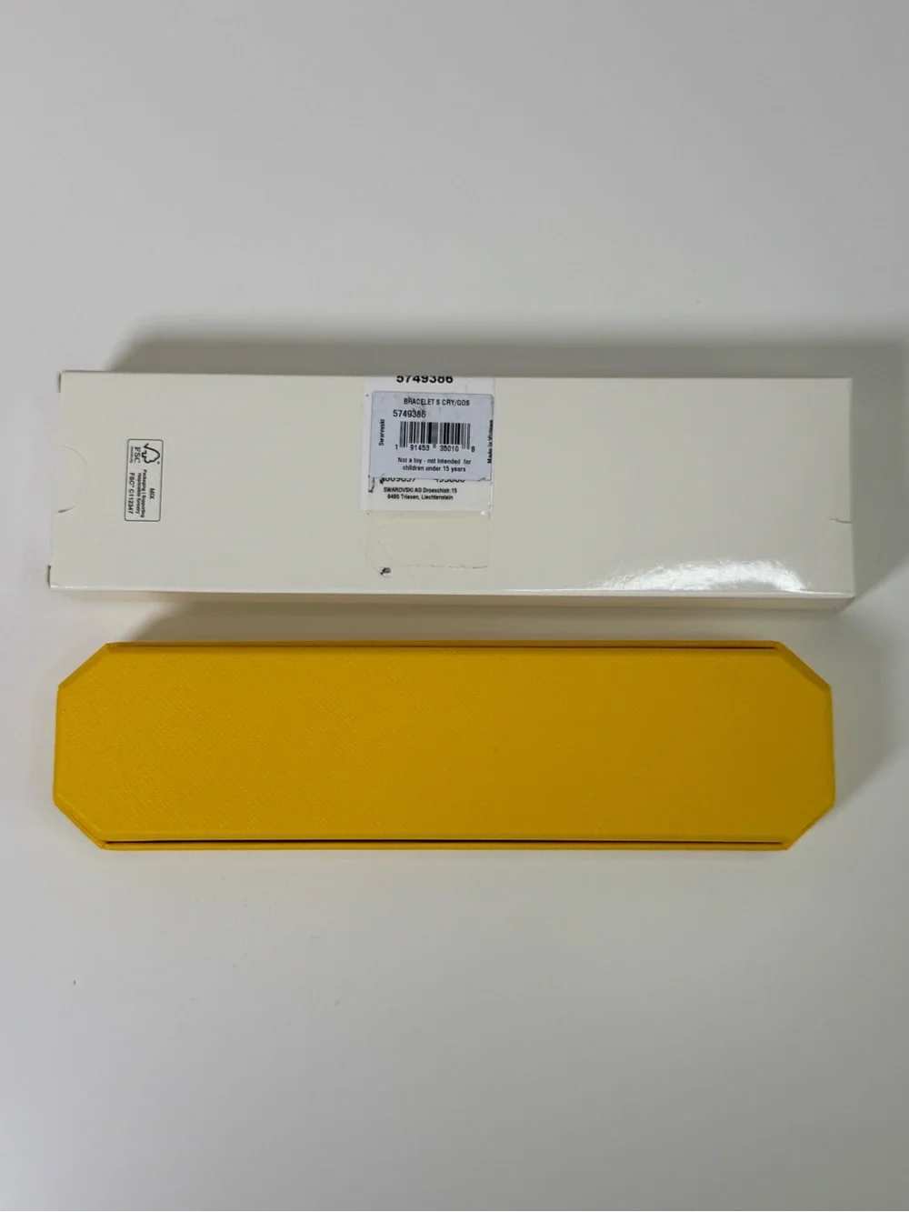 Swarovski Yellow Bracelet Jewelry Display Gift Box Case with Outer Sleeve
